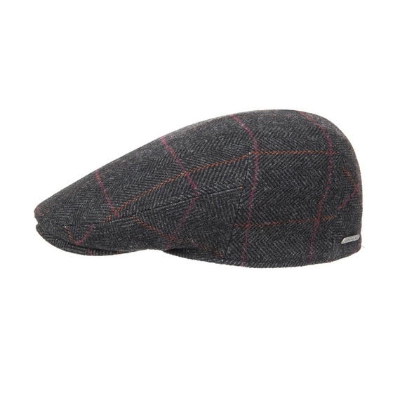 STETSON Mens Paper Boy/Driver Cap Herringbone Wool blend Vintage - Picture 1 of 6